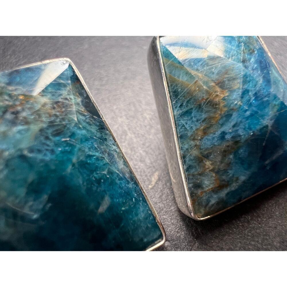 NEW Jay King blue apatite geometric sterling silver earrings - Picture 14 of 16